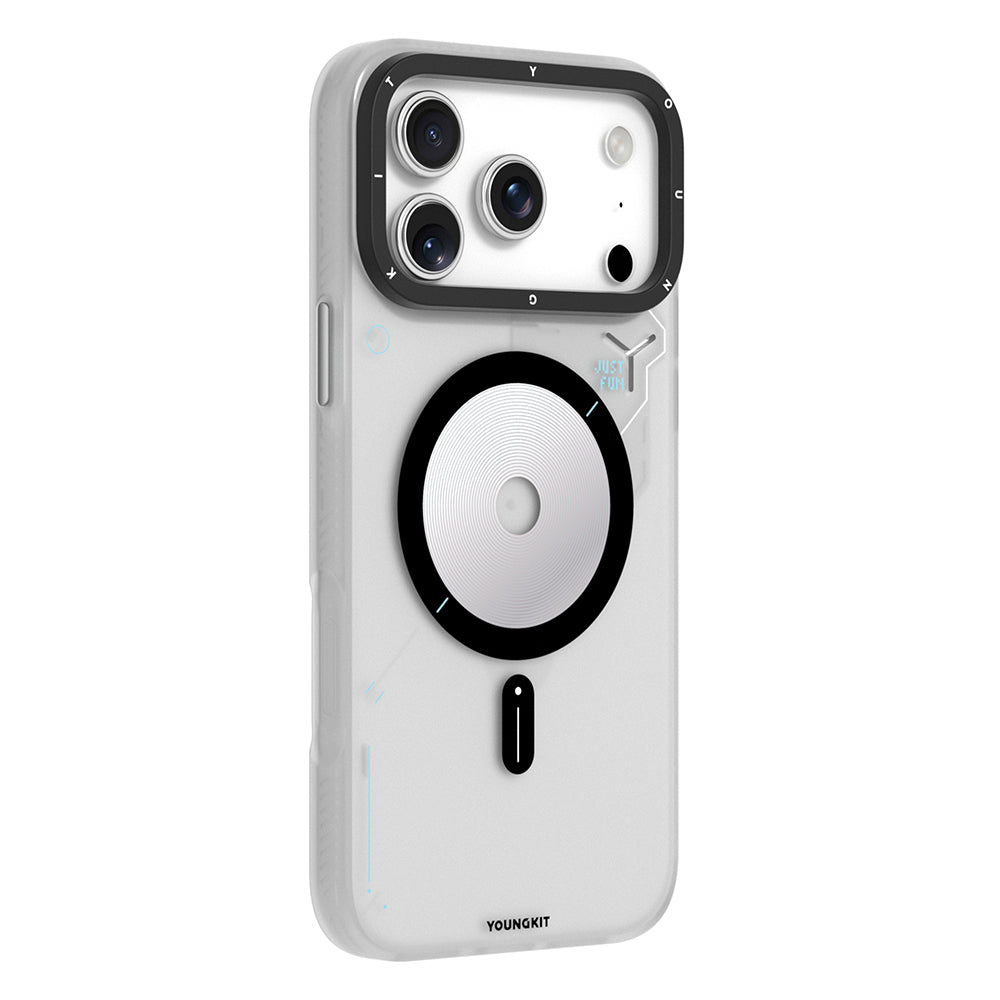 Apple iPhone 18 Pro Max Kılıf M-safe Şarj Özellikli Disk Desenli Youngkit Disc Battle Kapak