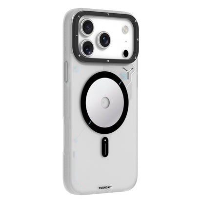 Apple iPhone 18 Pro Max Kılıf M-safe Şarj Özellikli Disk Desenli Youngkit Disc Battle Kapak
