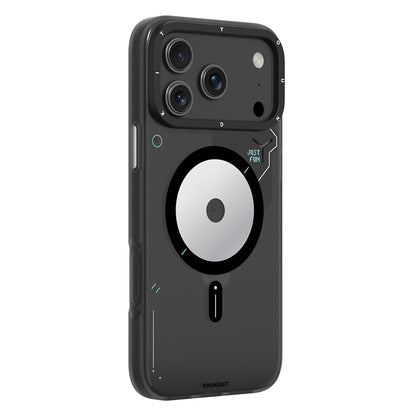 Apple iPhone 18 Pro Max Kılıf M-safe Şarj Özellikli Disk Desenli Youngkit Disc Battle Kapak