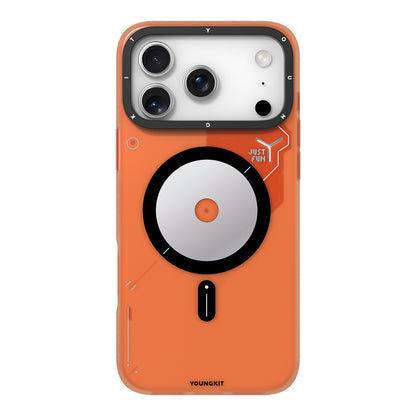Apple iPhone 18 Pro Max Kılıf M-safe Şarj Özellikli Disk Desenli Youngkit Disc Battle Kapak