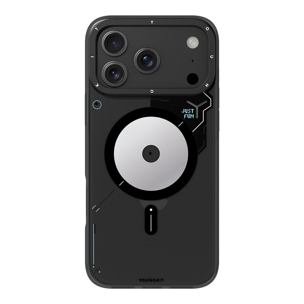 Apple iPhone 18 Pro Max Kılıf M-safe Şarj Özellikli Disk Desenli Youngkit Disc Battle Kapak