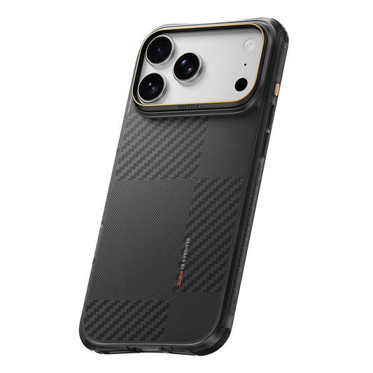 Apple iPhone 18 Pro Max Kılıf M-safe Şarj Özellikli Metal Kamera Çerçeveli Raptic Aramid Dual Karbon Fiber Mondrian Serisi Kapak