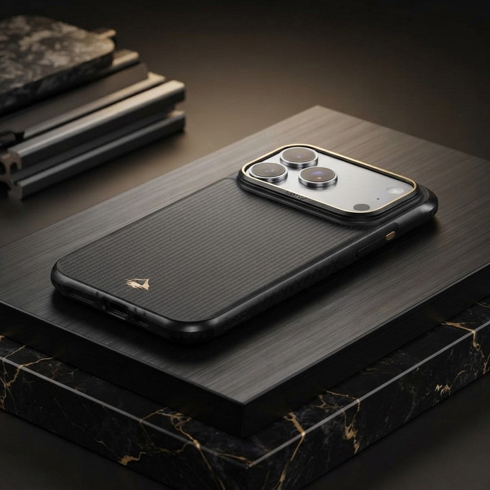Apple iPhone 18 Pro Max Kılıf M-safe Şarj Özellikli Raptic Aramid Dual Reynis Serisi Karbon Kapak