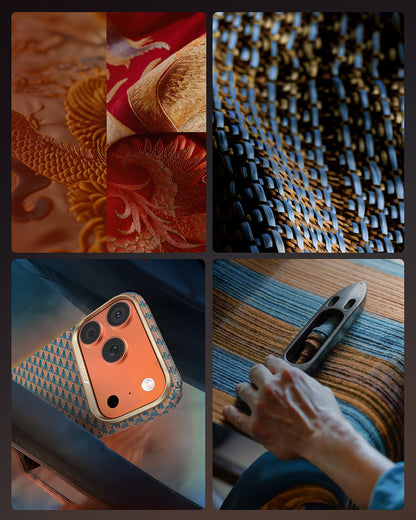 Apple iPhone 18 Pro Max Kılıf M-safe Şarj Özellikli Raptic Aramid Skin Origin Serisi Karbon Kapak