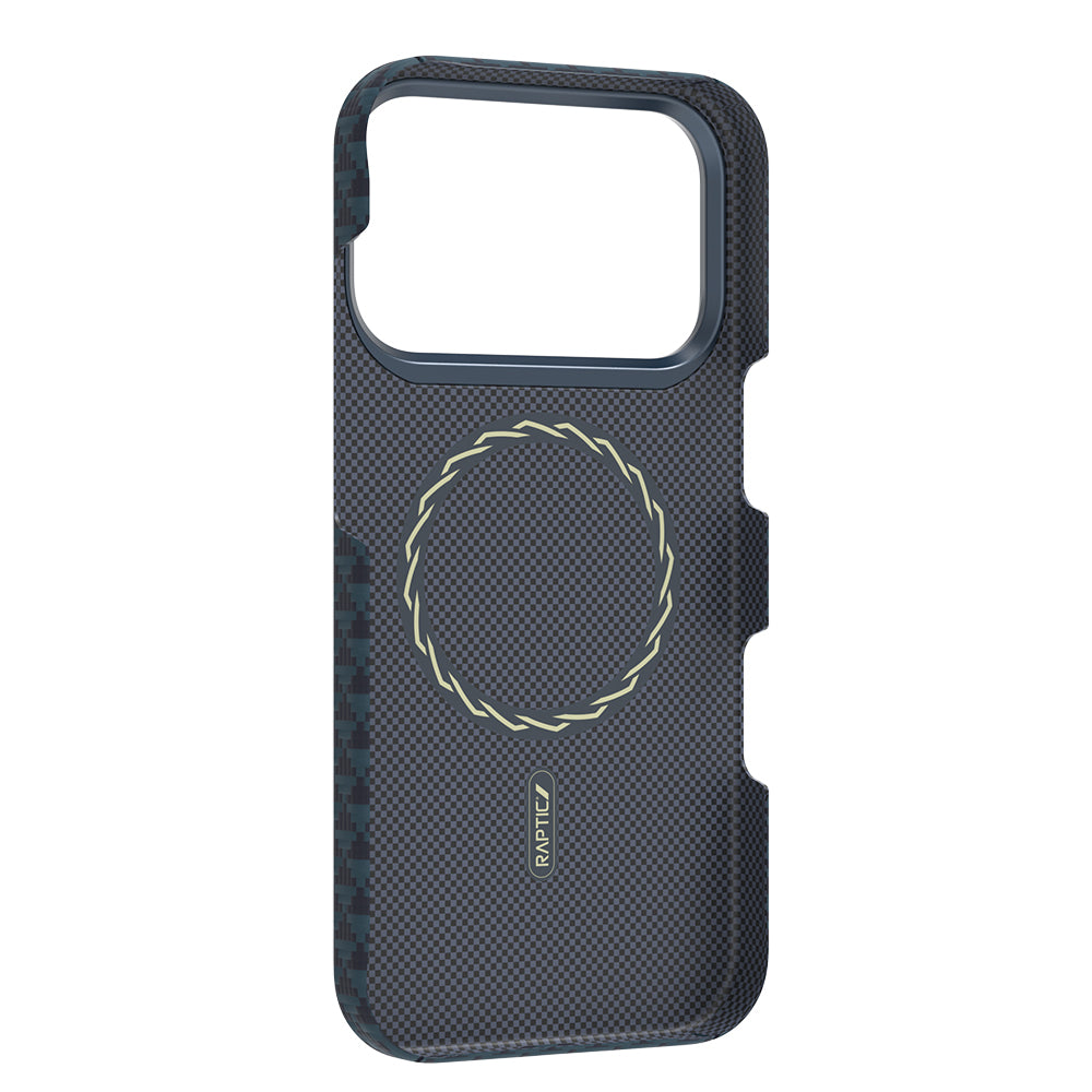 Apple iPhone 18 Pro Max Kılıf M-safe Şarj Özellikli Raptic Aramid Skin Origin Serisi Karbon Kapak