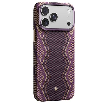 Apple iPhone 18 Pro Max Kılıf M-safe Şarj Özellikli Raptic Aramid Skin Scepter Serisi Karbon Kapak