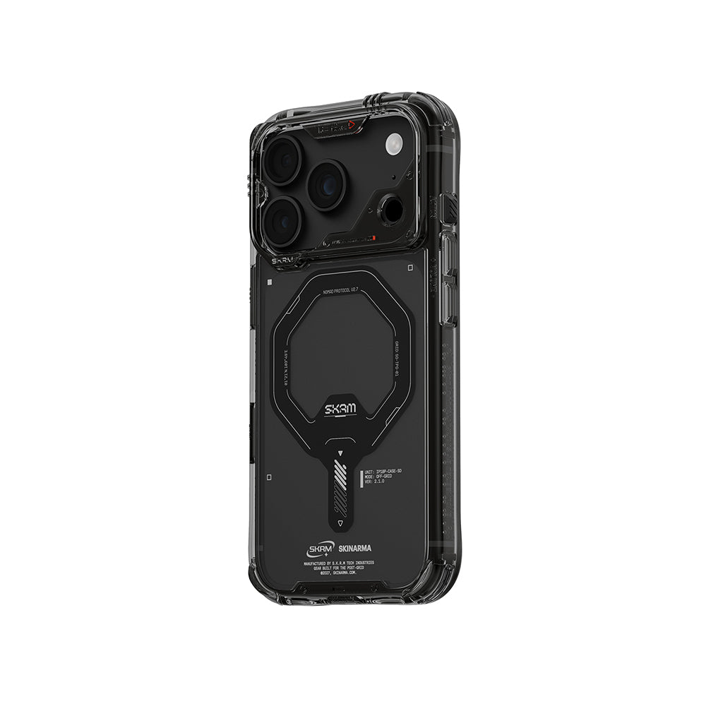 Apple iPhone 18 Pro Max Kılıf M-safe Şarj Özellikli Şeffaf Airbag Tasarımlı Skinarma Saido Mag-Charge Kapak