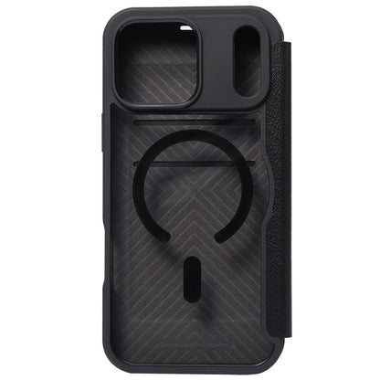 Apple iPhone 18 Pro Max Kılıf M-safe Şarj Özellikli Vegan Deri Tasarımlı Şeffaf Arka Yüzey Kartlıklı Raptic Urban Folio Serisi Kapak