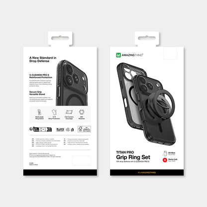 Apple iPhone 18 Pro Max Kılıf M-safe Şarj Özellikli Yüzük Standlı Amazingthing Titan Pro Grip Ring Serisi Kapak