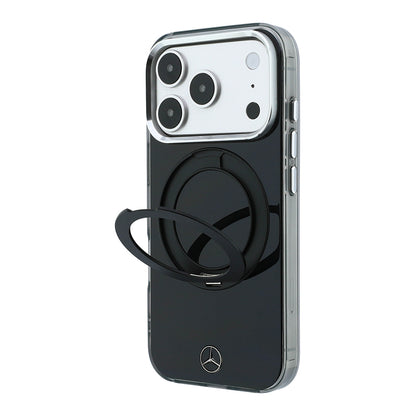 Apple iPhone 18 Pro Max Kılıf Mercedes Benz Orjinal Lisanslı M-safe Şarj Özellikli 360 Derece Dönebilen Standlı Metal Logolu Sert PC Kapak