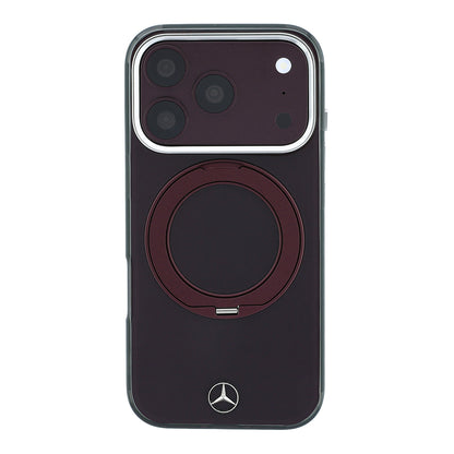 Apple iPhone 18 Pro Max Kılıf Mercedes Benz Orjinal Lisanslı M-safe Şarj Özellikli 360 Derece Dönebilen Standlı Metal Logolu Sert PC Kapak
