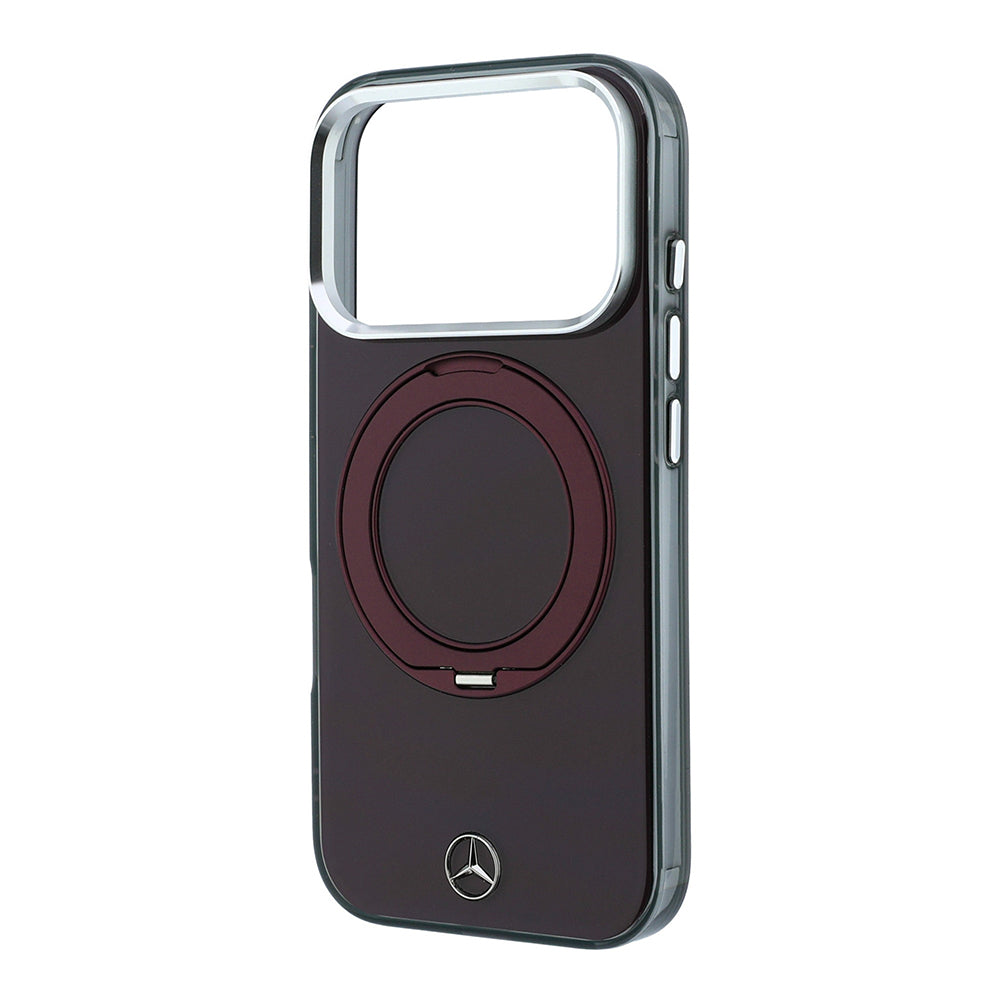 Apple iPhone 18 Pro Max Kılıf Mercedes Benz Orjinal Lisanslı M-safe Şarj Özellikli 360 Derece Dönebilen Standlı Metal Logolu Sert PC Kapak