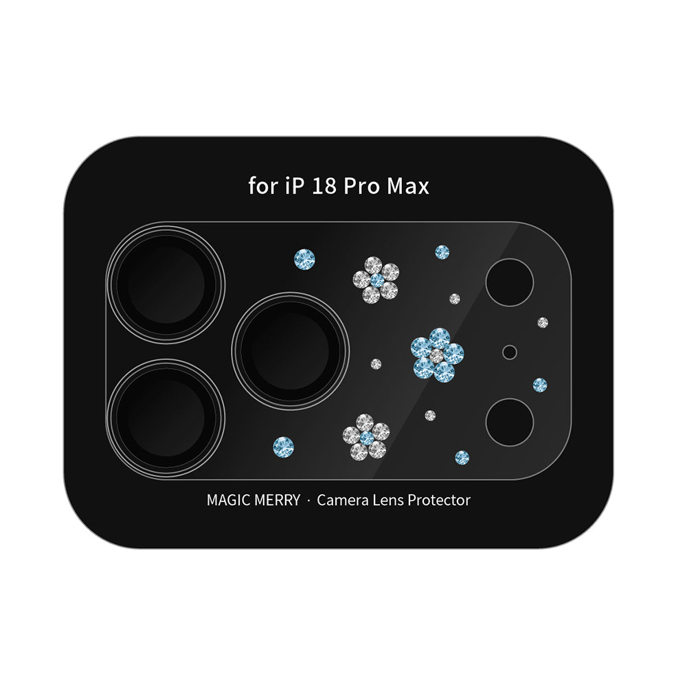 Apple iPhone 18 Pro Max Wiwu Magic Merry Shimmer Serisi Taşlı Kamera Lens Koruyucu