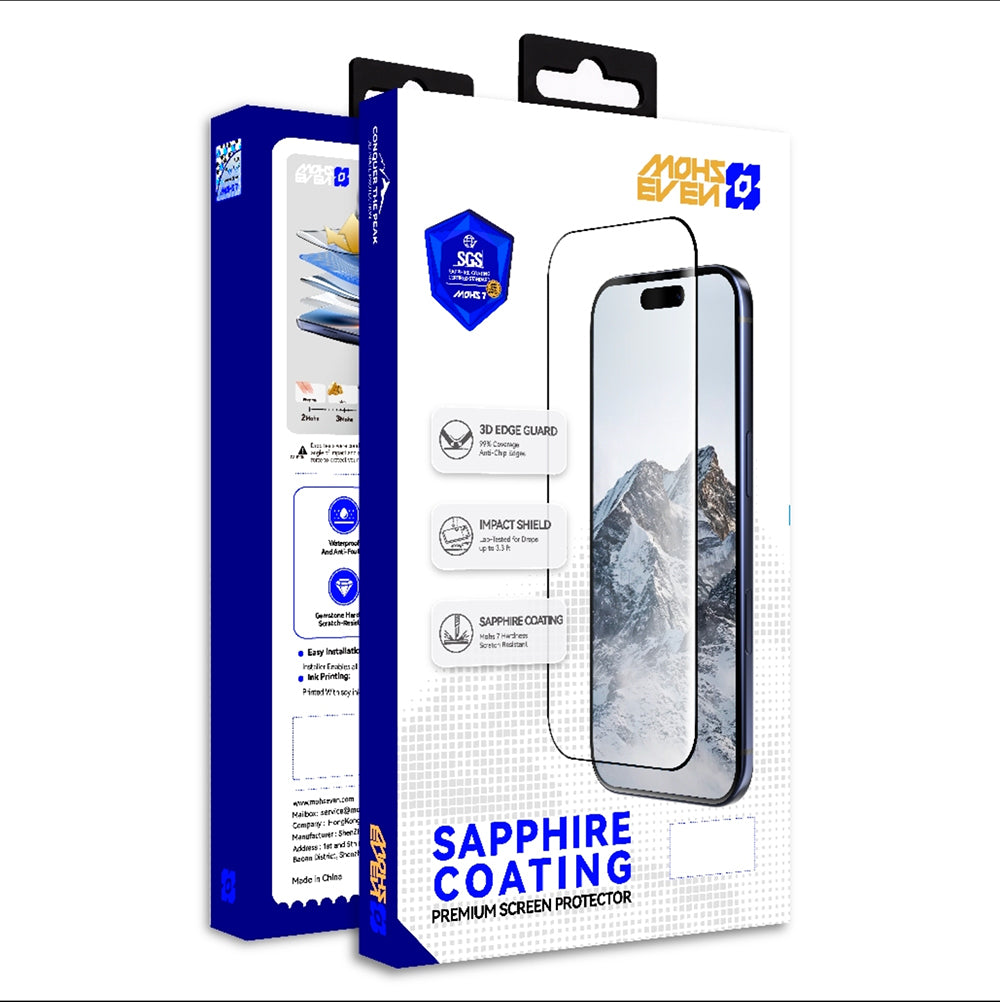 Apple iPhone 18 Pro Mohseven M7 HD Sapphire Coating Temperli Cam Ekran Koruyucu + Hizalama Aparatı