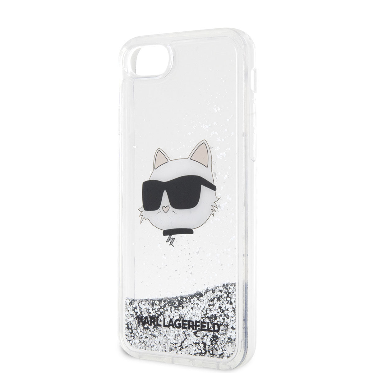 iPhone 7 Kılıf Karl Lagerfeld Sıvılı Simli Choupette Head Dizayn Kapak