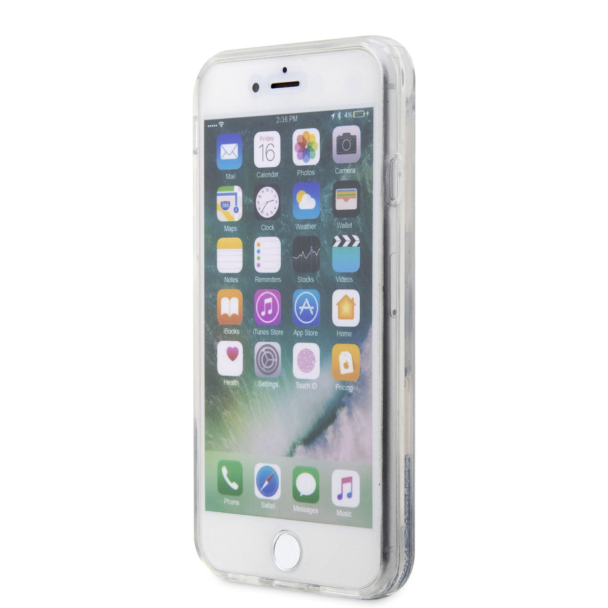 iPhone 7 Kılıf Karl Lagerfeld Sıvılı Simli Karl Head Dizayn Kapak