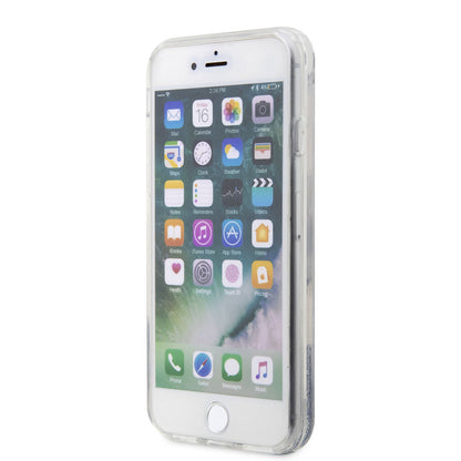 iPhone 7 Kılıf Karl Lagerfeld Sıvılı Simli Karl Head Dizayn Kapak