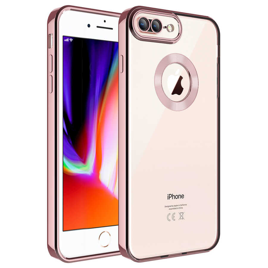 Apple iPhone 7 Plus Kılıf Kamera Korumalı Logo Gösteren Zore Omega Kapak