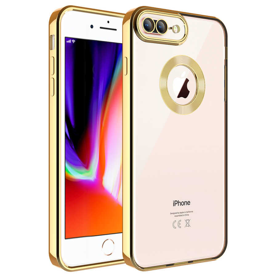 Apple iPhone 7 Plus Kılıf Kamera Korumalı Logo Gösteren Zore Omega Kapak