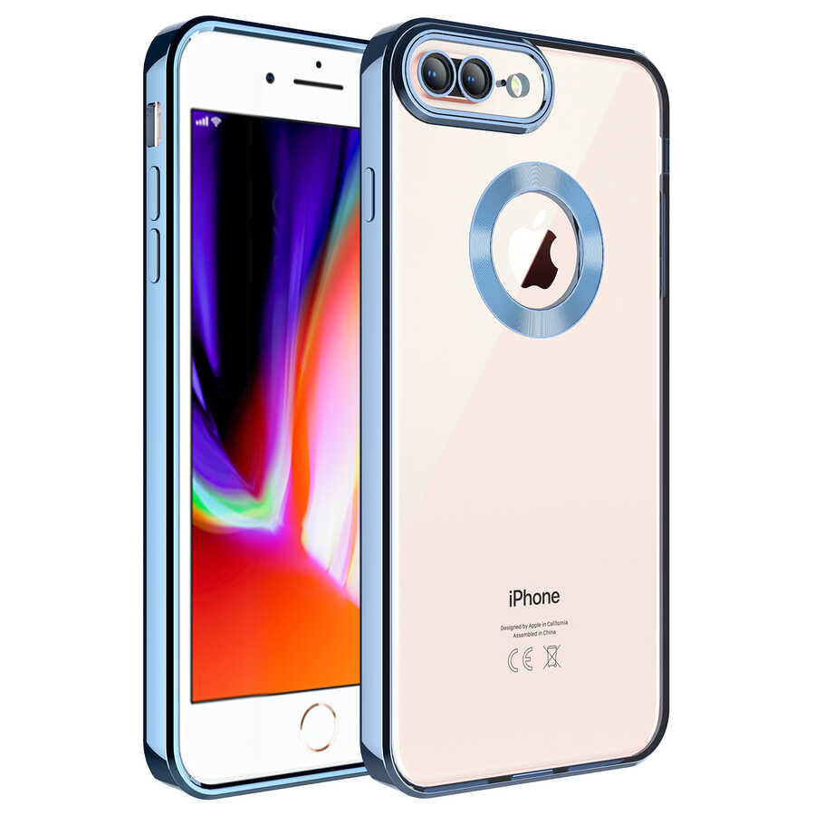Apple iPhone 7 Plus Kılıf Kamera Korumalı Logo Gösteren Zore Omega Kapak
