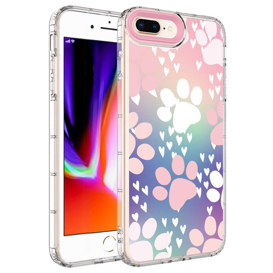 Apple iPhone 7 Plus Kılıf Kamera Korumalı Renkli Desenli Sert Silikon Zore Korn Kapak