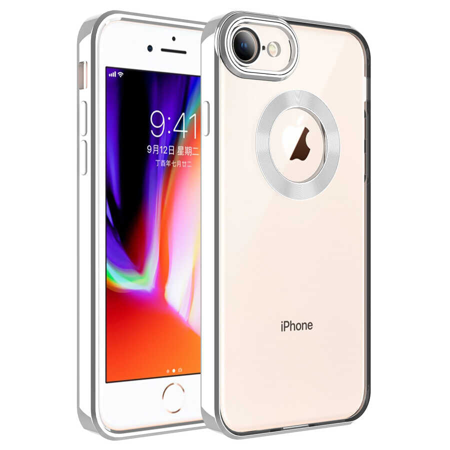 Apple iPhone 8 Kılıf Kamera Korumalı Logo Gösteren Zore Omega Kapak