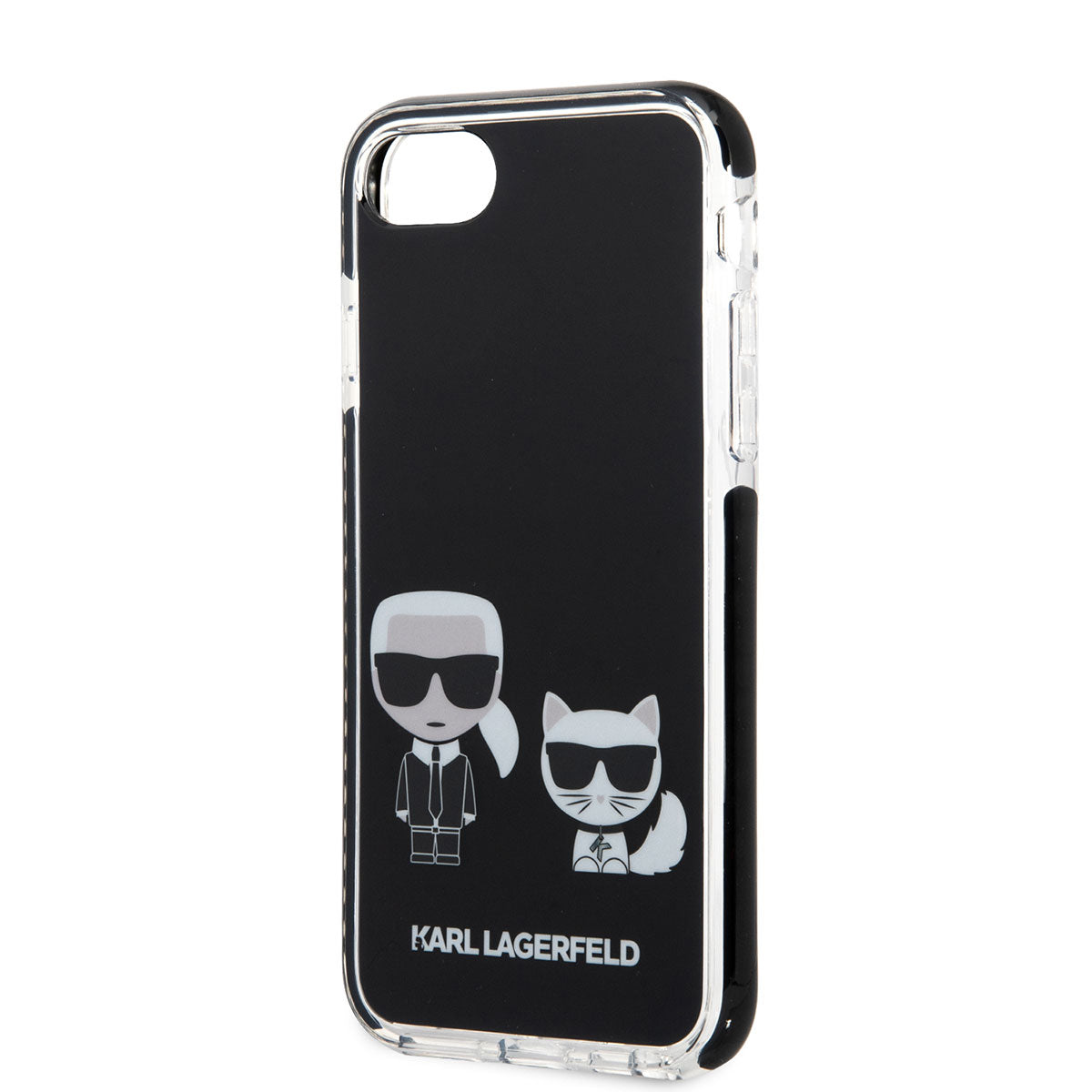 iPhone 8 Kılıf Karl Lagerfeld Kenarları Siyah Silikon K&C Dizayn Kapak