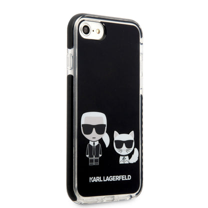 iPhone 8 Kılıf Karl Lagerfeld Kenarları Siyah Silikon K&C Dizayn Kapak
