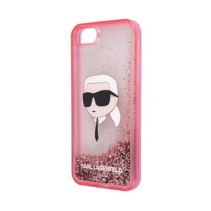 iPhone 8 Kılıf Karl Lagerfeld Sıvılı Simli Karl Head Dizayn Kapak