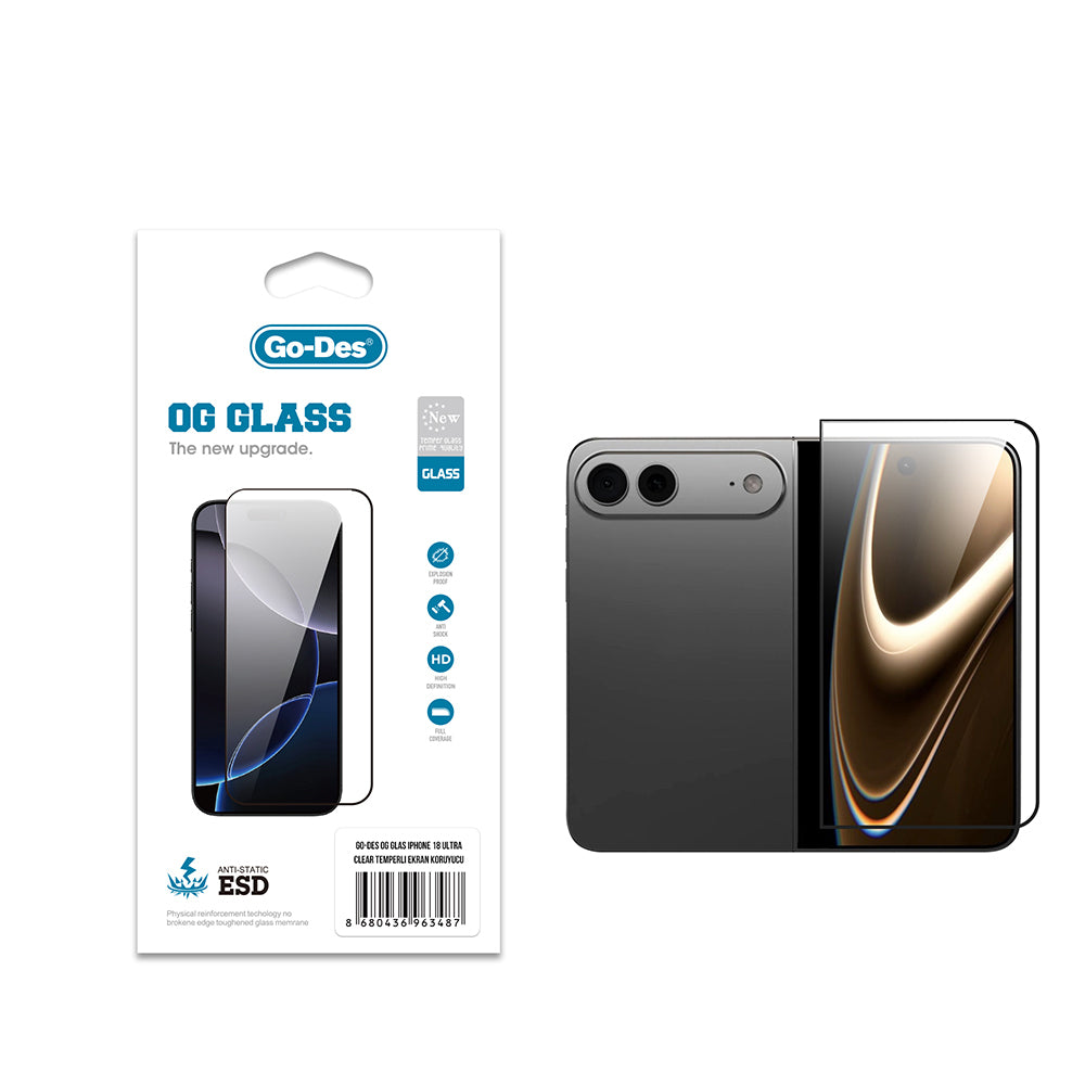 Apple iPhone Duo Go Des OG Glass Antistatik Temperli Cam Ekran Koruyucu
