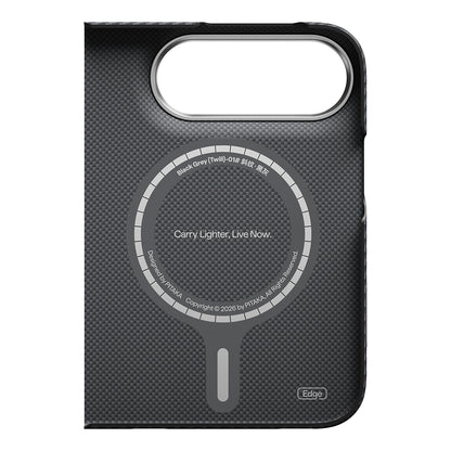 Apple iPhone Duo Kılıf M-safe Şarj Özellikli 600D Aramid Karbon Fiber Pitaka Edge Serisi Black-Grey Twill Kapak