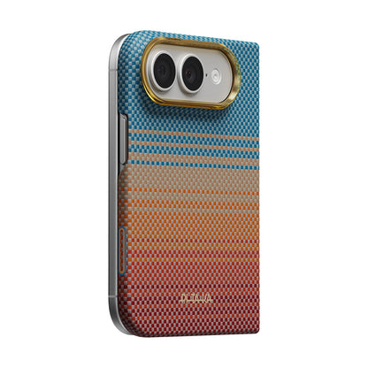 Apple iPhone Duo Kılıf M-safe Şarj Özellikli Aramid Fiber Pitaka Sunset 2.0 California Dream Serisi