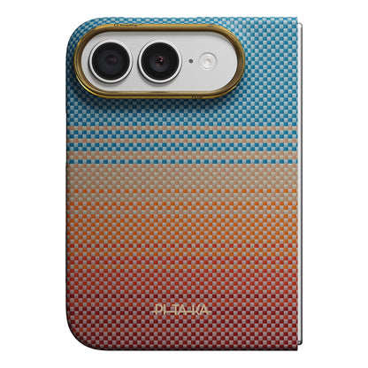 Apple iPhone Duo Kılıf M-safe Şarj Özellikli Aramid Fiber Pitaka Sunset 2.0 California Dream Serisi