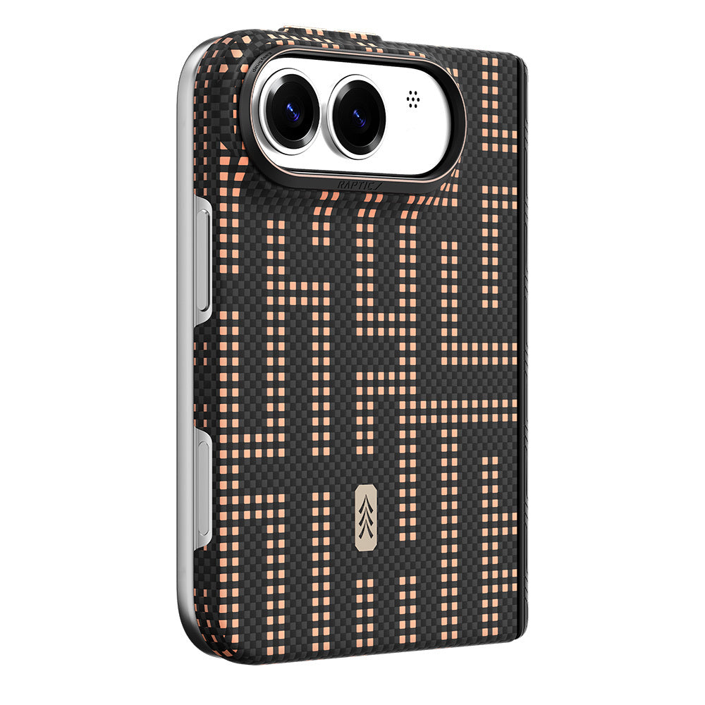 Apple iPhone Duo Kılıf M-safe Şarj Özellikli Raptic Aramid SkinPro Grid Serisi Karbon Kapak