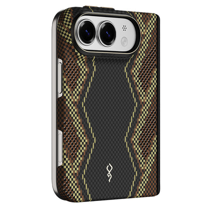 Apple iPhone Duo Kılıf M-safe Şarj Özellikli Raptic Aramid SkinPro Scepter Serisi Karbon Kapak