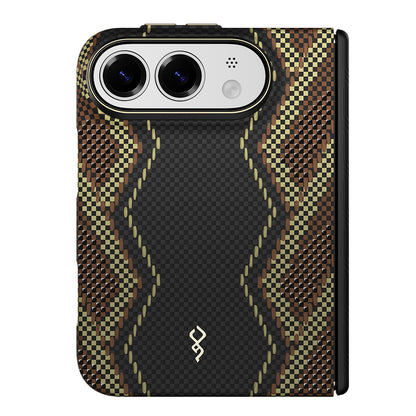 Apple iPhone Duo Kılıf M-safe Şarj Özellikli Raptic Aramid SkinPro Scepter Serisi Karbon Kapak