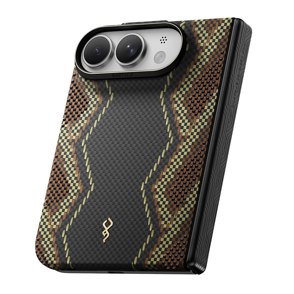 Apple iPhone Duo Kılıf M-safe Şarj Özellikli Raptic Aramid SkinPro Scepter Serisi Karbon Kapak