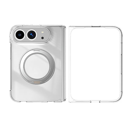 Apple iPhone Duo Kılıf M-safe Şarj Özellikli Transparan Sert PC Wlons Pita Standlı Kapak