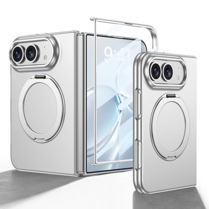 Apple iPhone Duo Kılıf M-safe Şarj Özellikli Zore Kıpta Yüzüklü Kamera Korumalı Kapak
