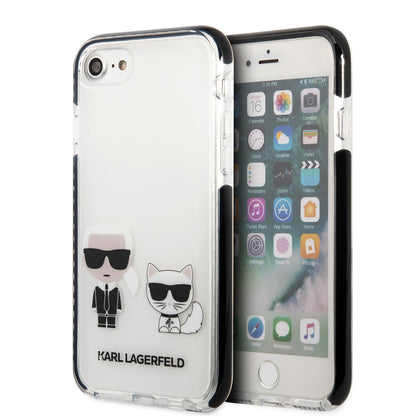 iPhone SE 2022 Kılıf Karl Lagerfeld Kenarları Siyah Silikon K&C Dizayn Kapak
