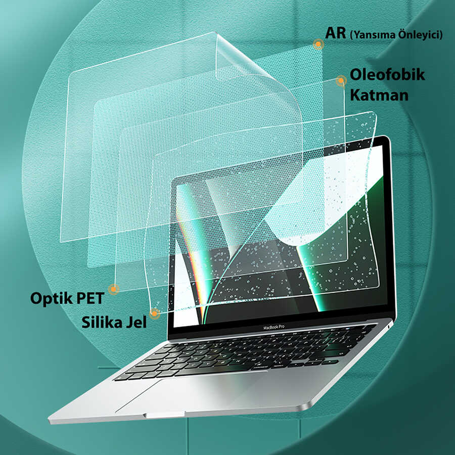 Macbook 16.2' 2021 Benks AR (Anti Reflective) Yansıma Önleyici Ekran Koruyucu