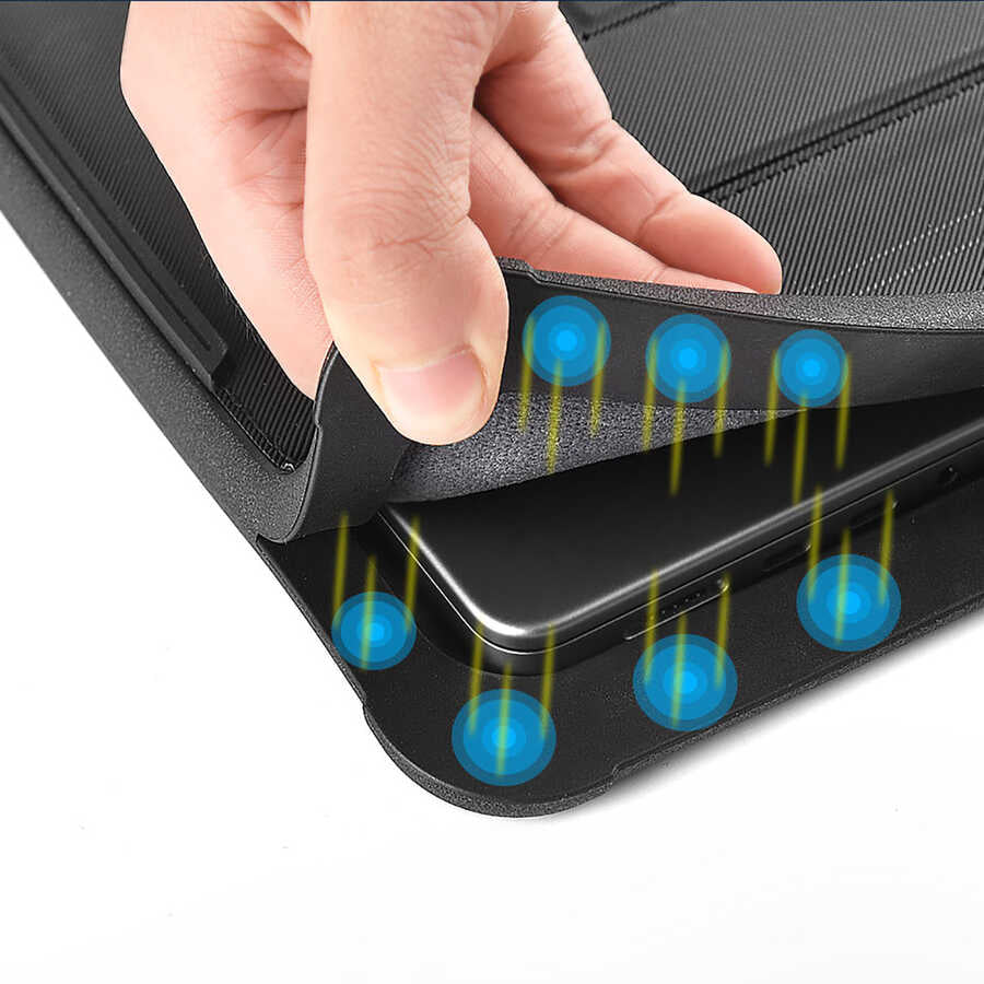Macbook 16.2' 2021 Wiwu Defender Stand Case Taşınabilir Standlı Magnetik PU Laptop Çantası