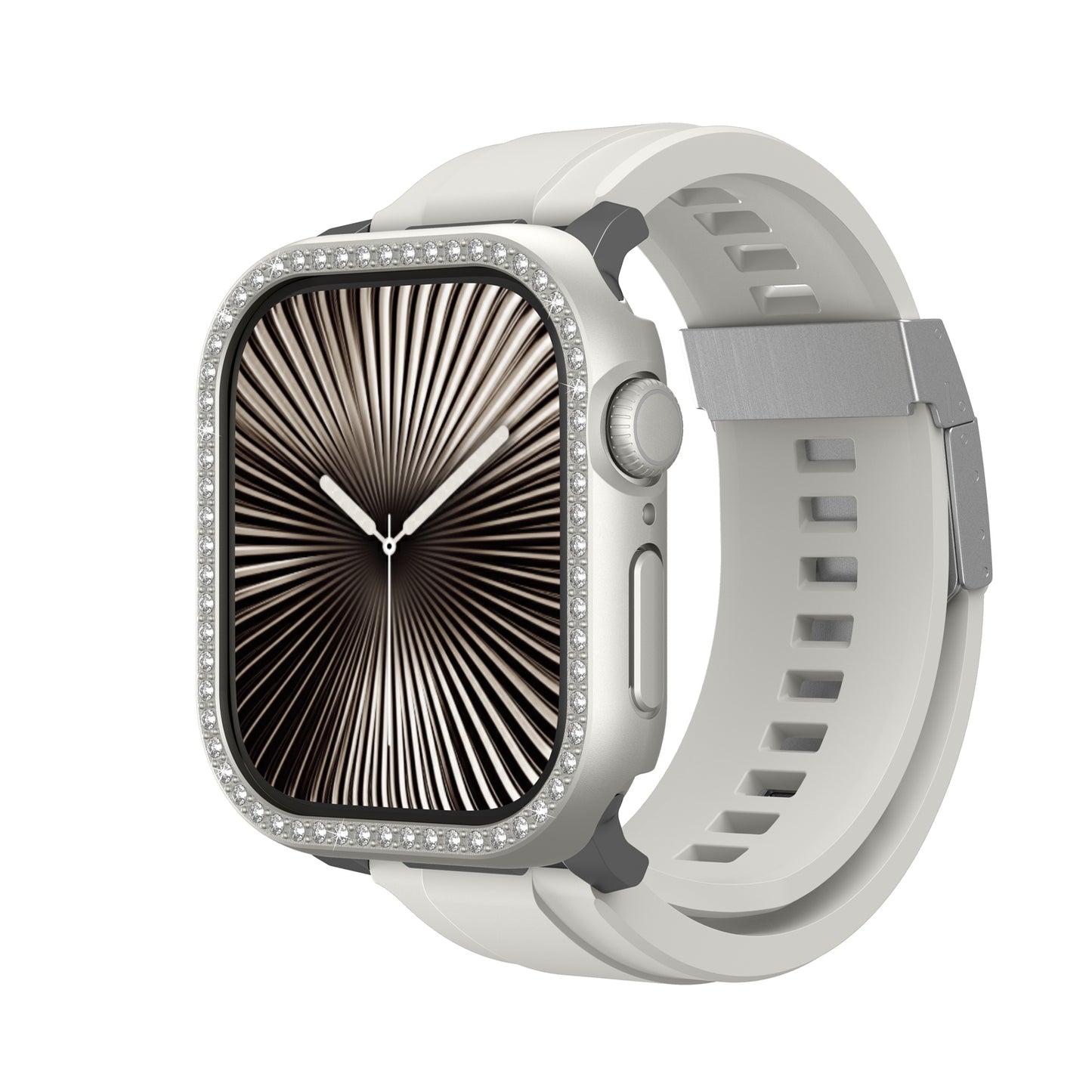 Watch 10 46mm Amazingthing Gleam Fit FullGuard Taşlı Sert PC Kasa ve Ekran Koruyucu