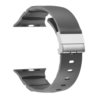Apple Watch 10 46mm Zore KRD-145 Metal Tokalı Silikon Kordon