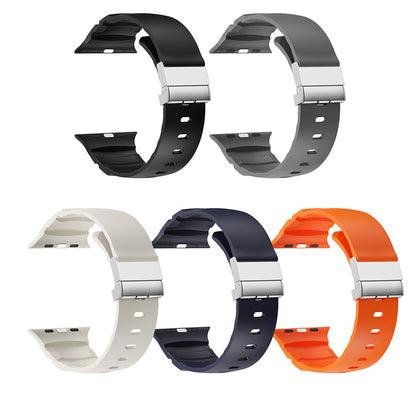 Apple Watch 10 46mm Zore KRD-145 Metal Tokalı Silikon Kordon