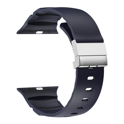 Apple Watch 10 46mm Zore KRD-145 Metal Tokalı Silikon Kordon