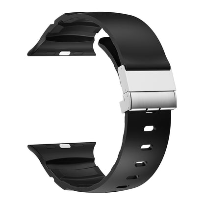 Apple Watch 10 46mm Zore KRD-145 Metal Tokalı Silikon Kordon