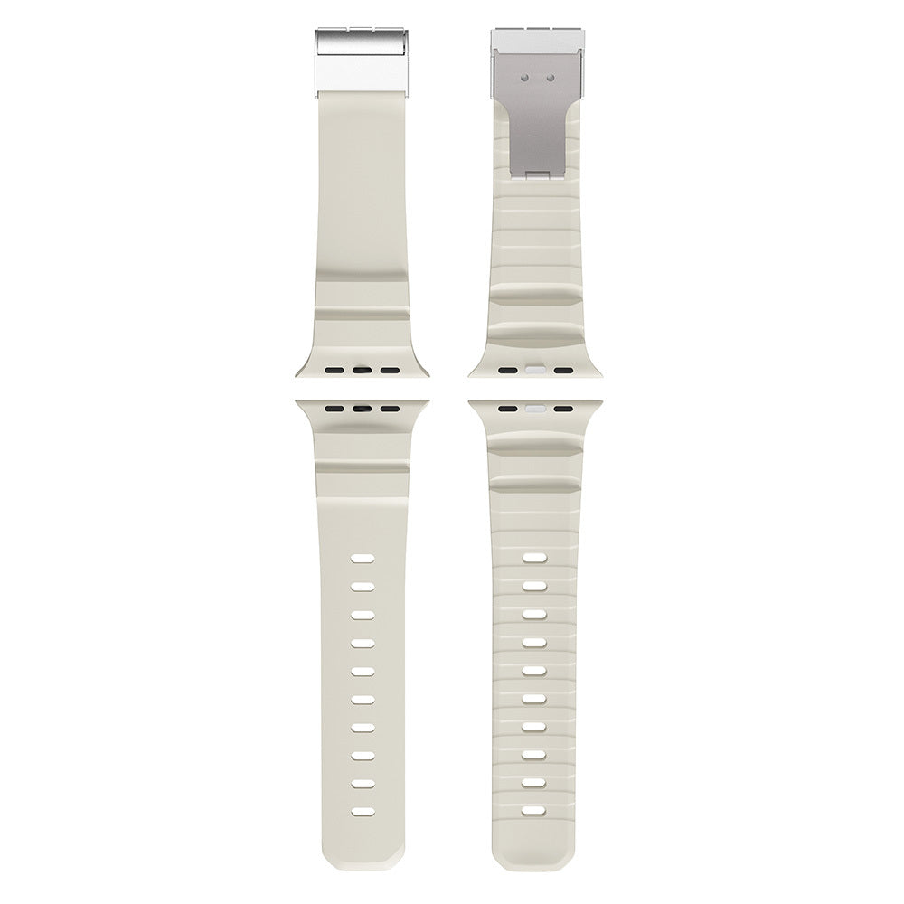 Apple Watch 10 46mm Zore KRD-145 Metal Tokalı Silikon Kordon