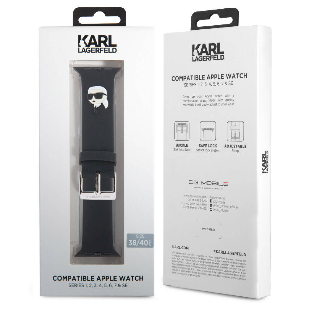 Watch 40mm Karl Lagerfeld Orjinal Lisanslı İkonik Karl Head Logolu Silikon Kordon