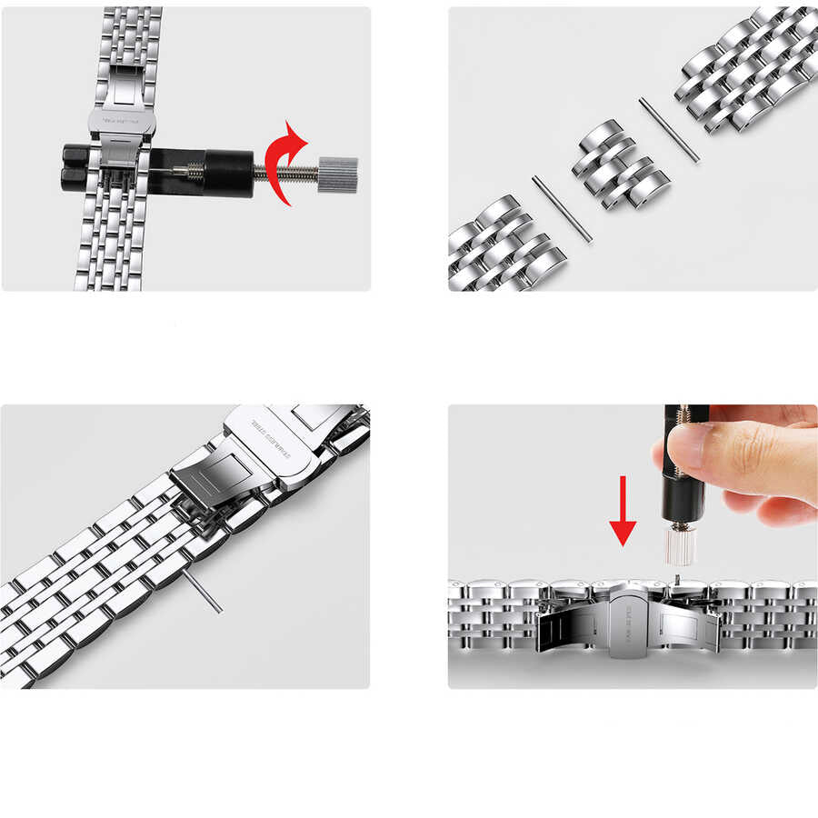 Watch 40mm Wiwu Seven Beads Steel Belt Metal Kordon